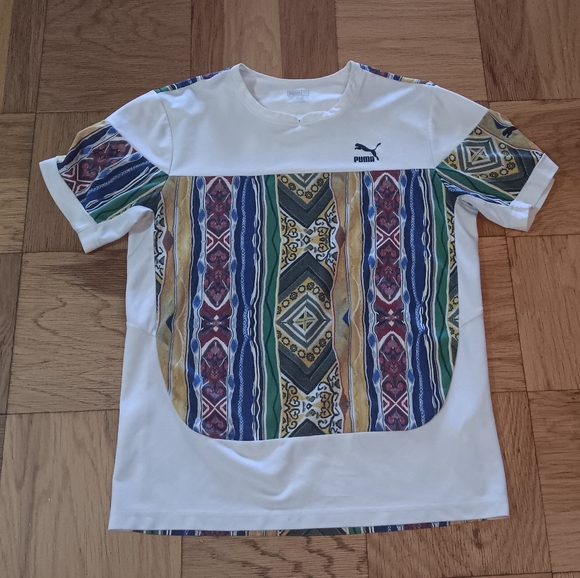 Puma Coogi Callob. White Tee with Colorful Tribal Pattern - Picture 2 of 11